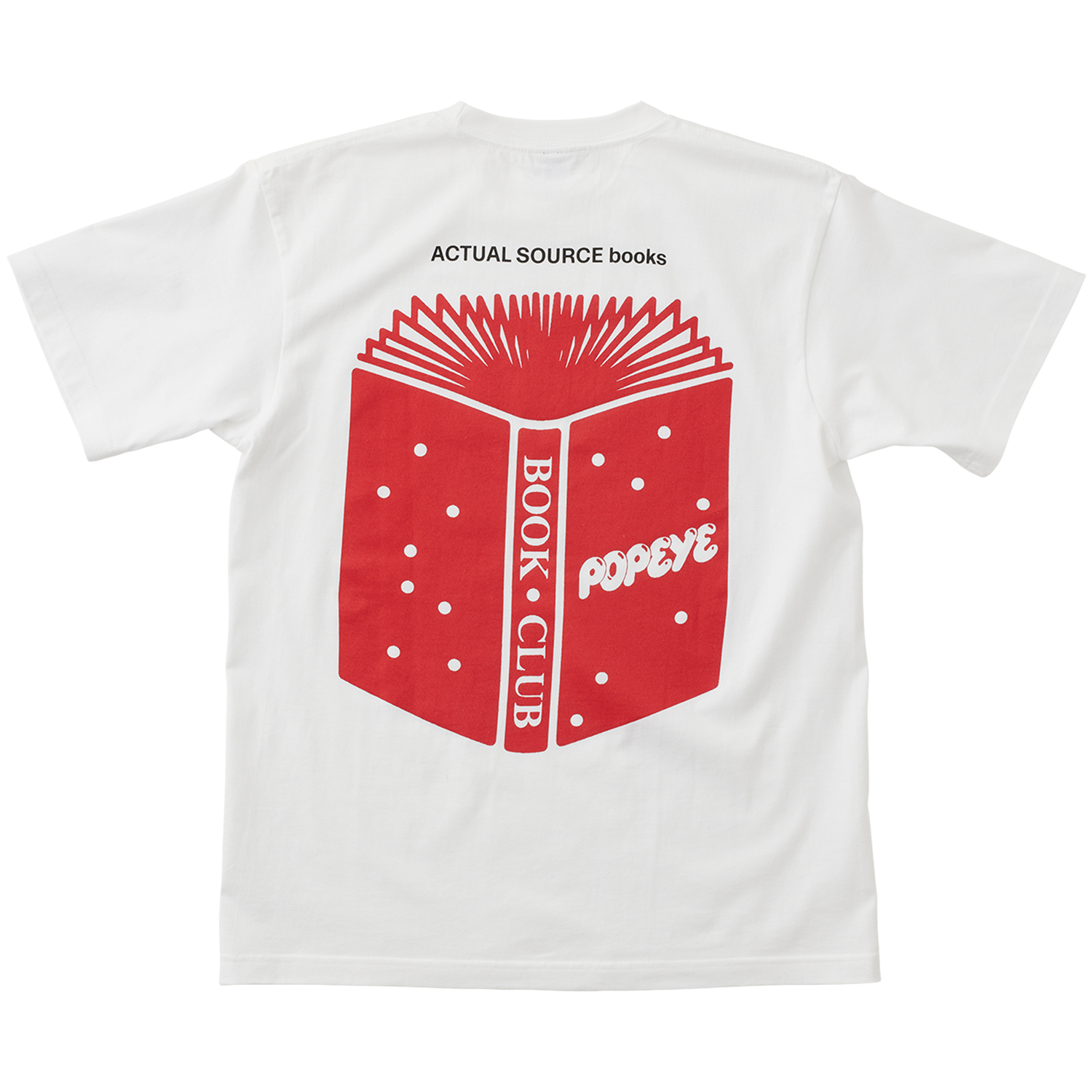 POPEYE BOOK CLUB Book T-Shirt / White - Red