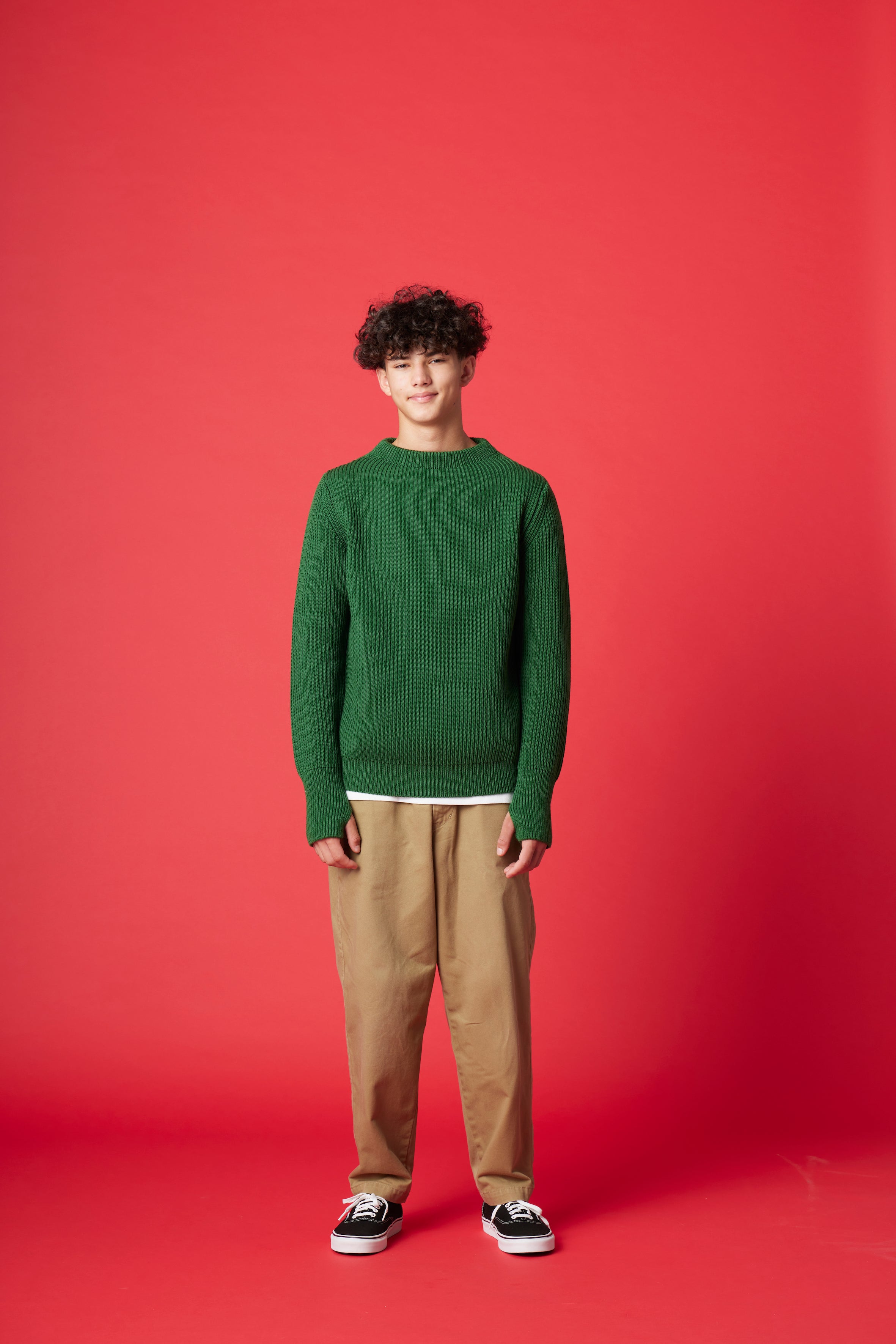 数量限定・10月末 - 11月半ばお届け予定] Navy Crewneck (POPEYE GREEN