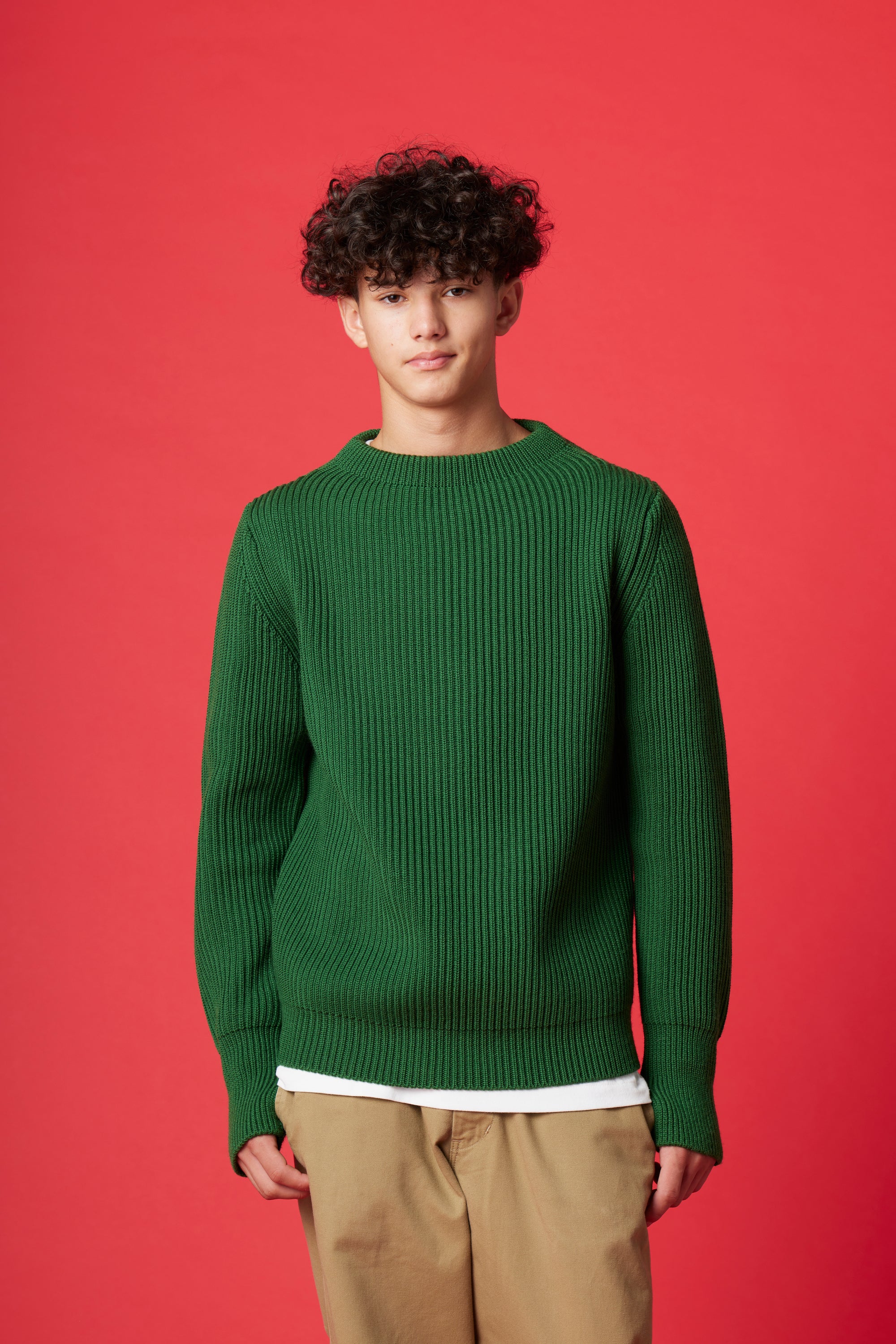 [数量限定・10月末 - 11月半ばお届け予定] Navy Crewneck (POPEYE GREEN)