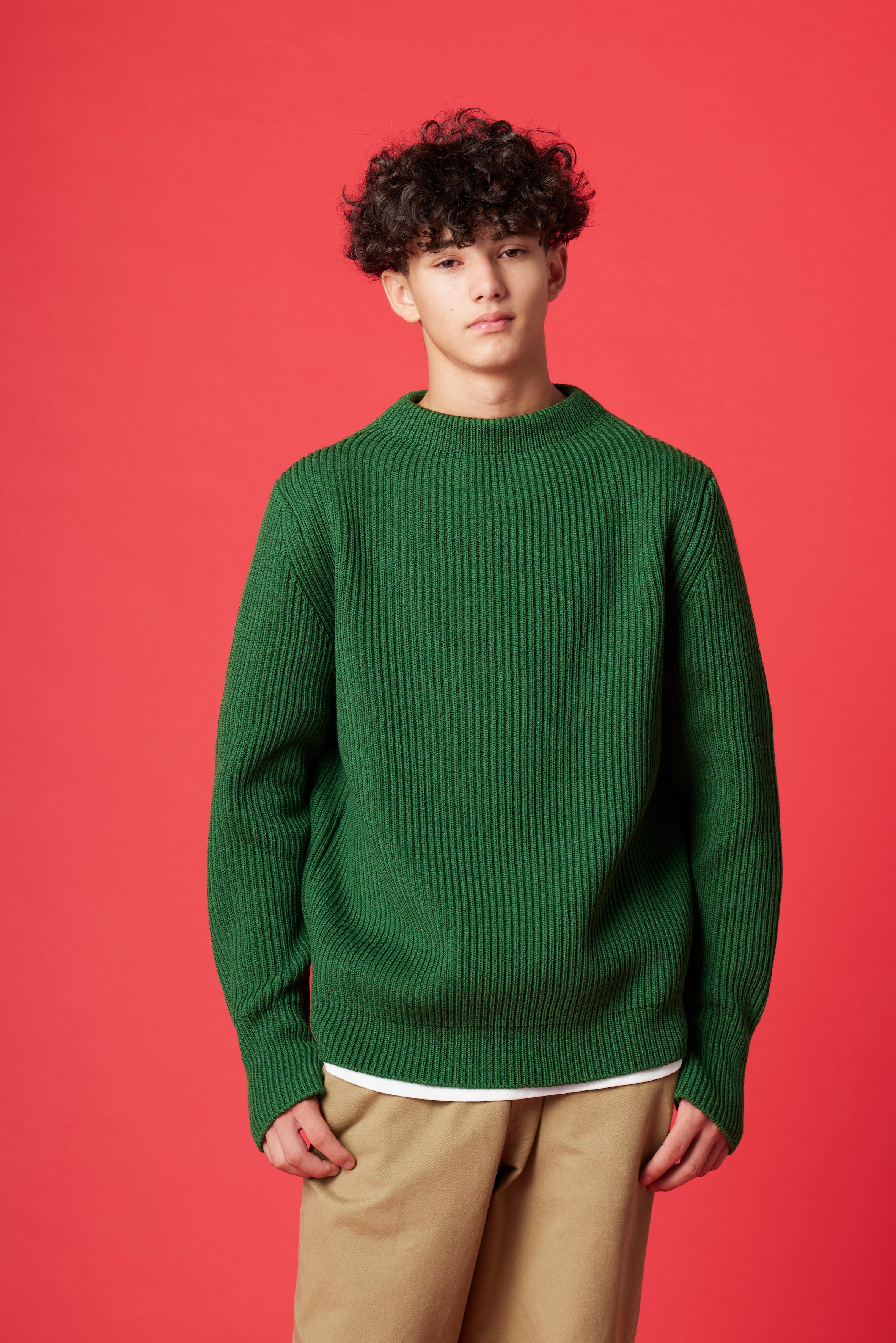 数量限定・10月末 - 11月半ばお届け予定] Navy Crewneck (POPEYE GREEN