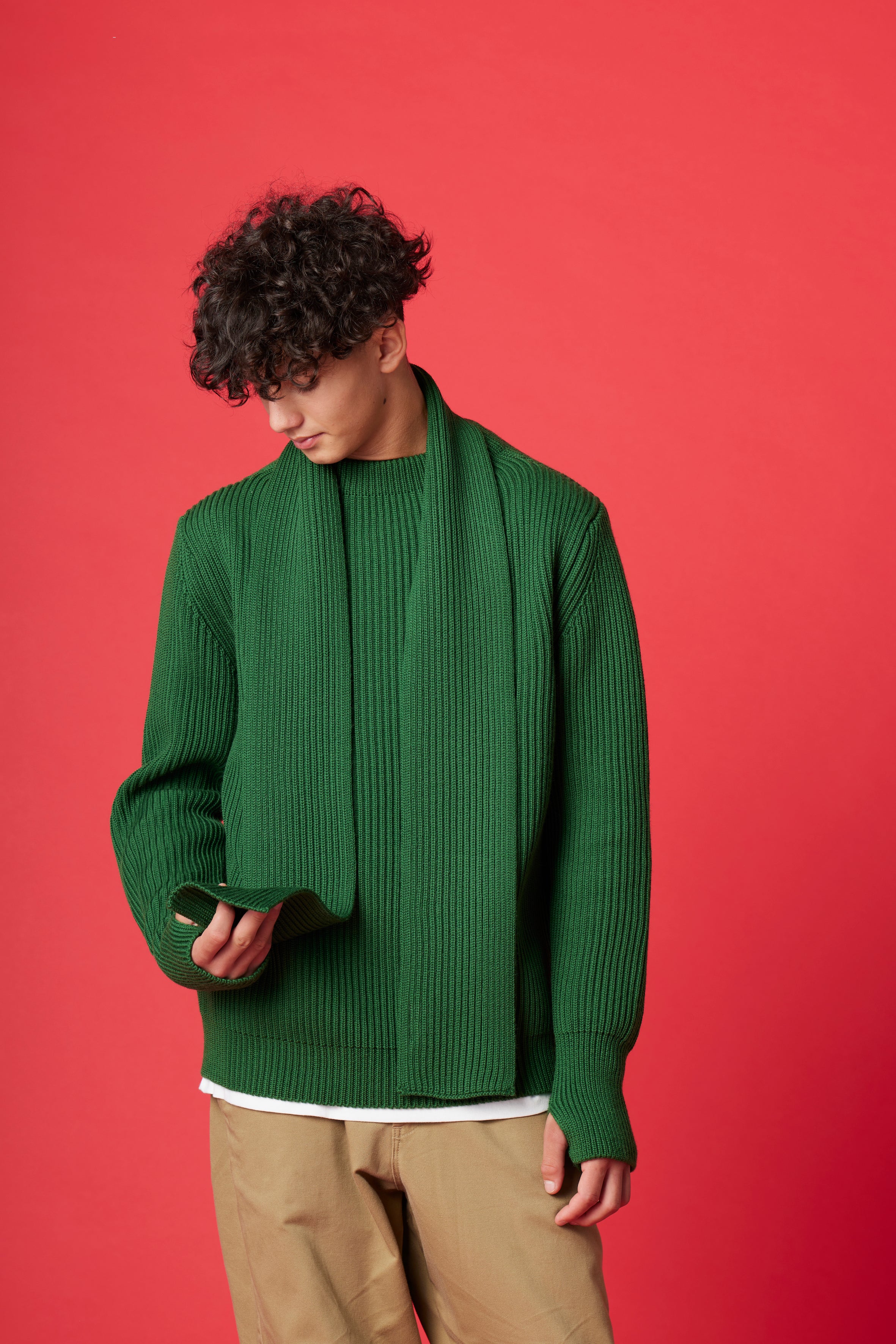 数量限定・10月末 - 11月半ばお届け予定] Short Scarf (POPEYE GREEN