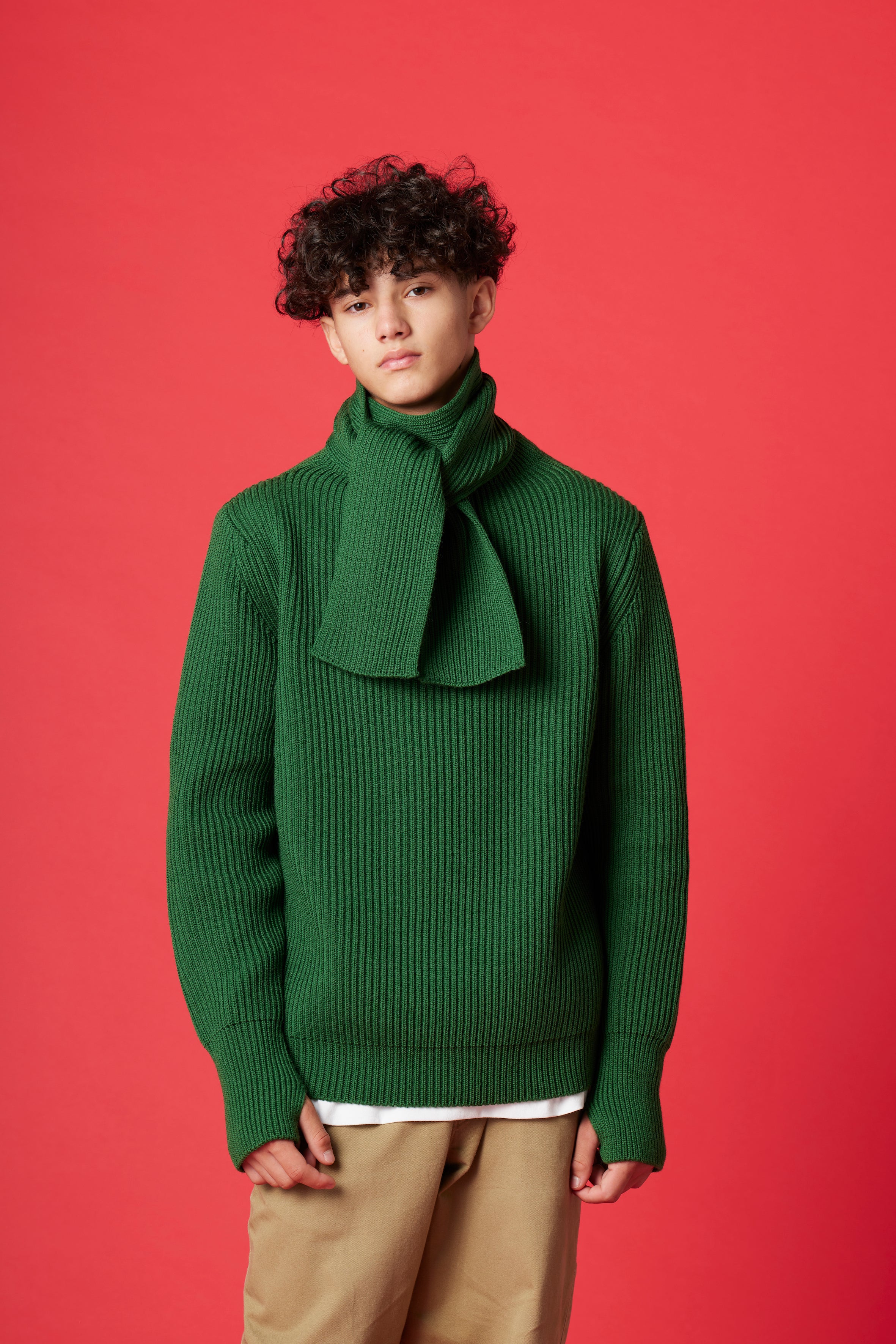 【新品未使用】ANDERSEN-ANDERSEN × POPEYE マフラー 数量限定・10月末 - 11月半ばお届け予定] Short Scarf (POPEYE GREEN