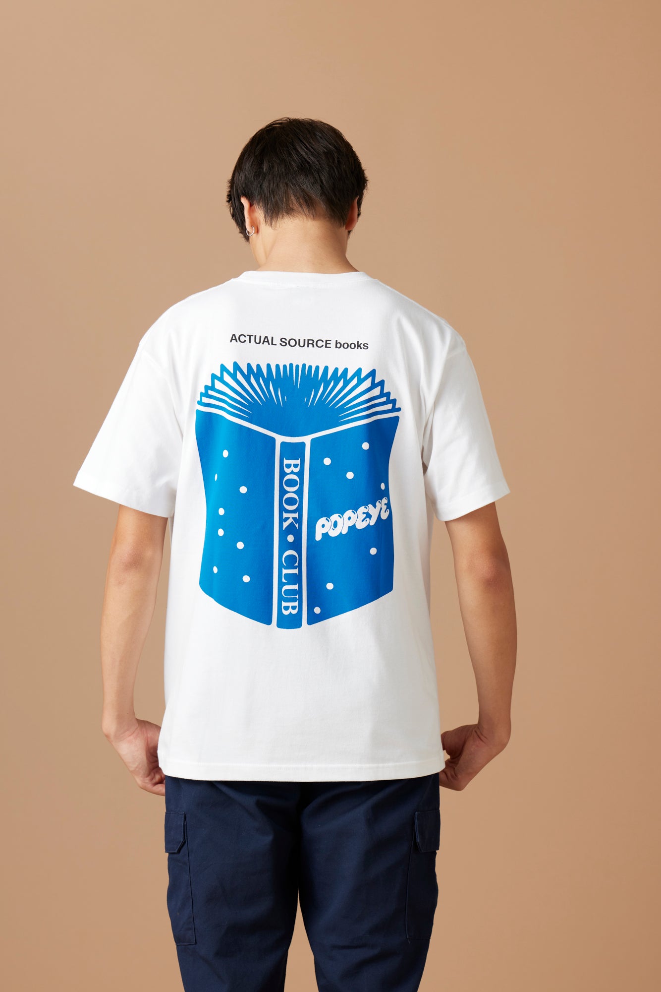 [受注生産・12月後半から発送予定] POPEYE BOOK CLUB Book T-Shirt / White - Blue