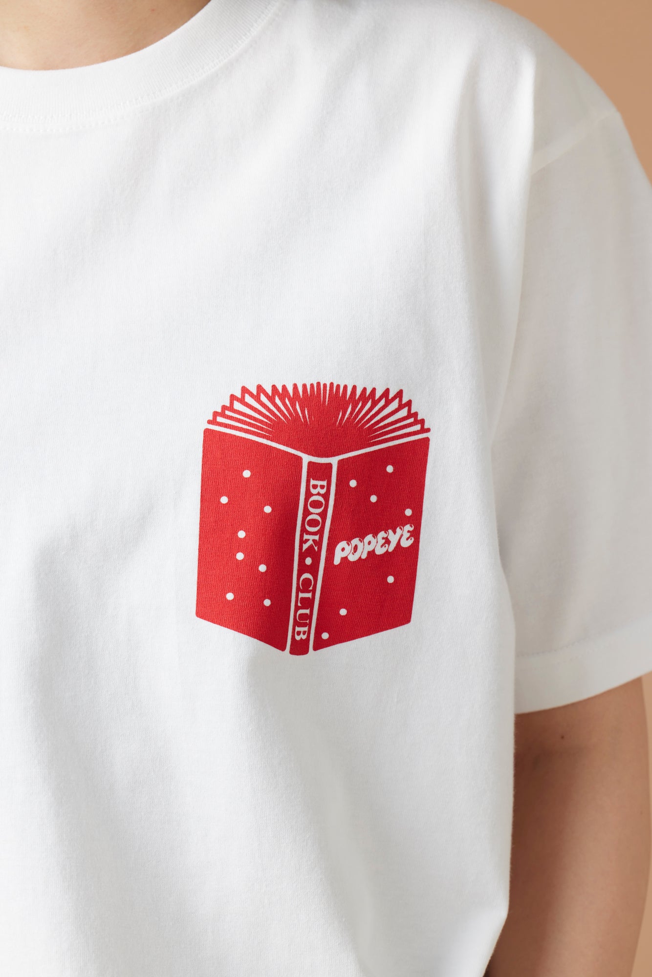 POPEYE BOOK CLUB Book T-Shirt / White - Red