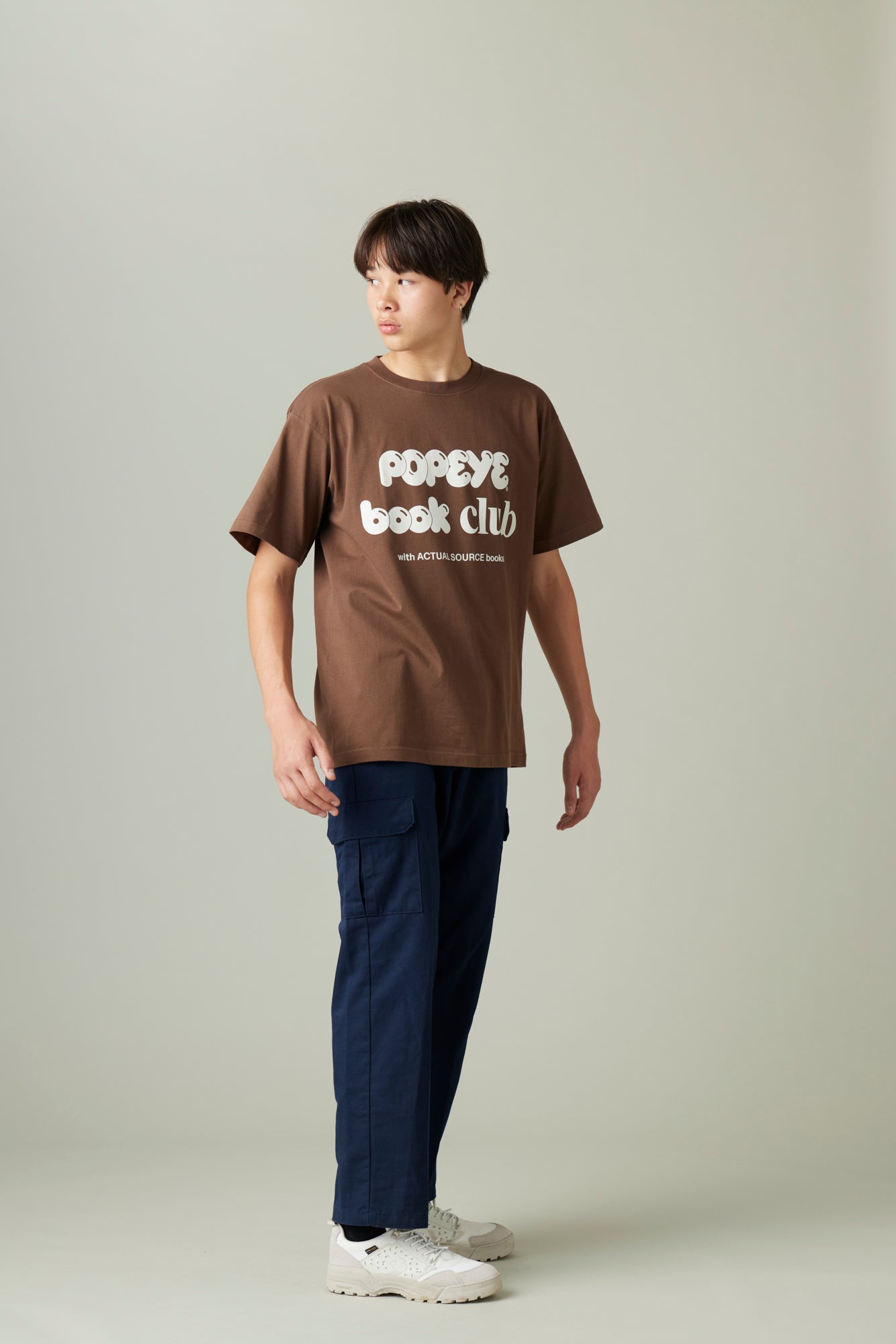 POPEYE BOOK CLUB Club T-Shirt / Dark Brown