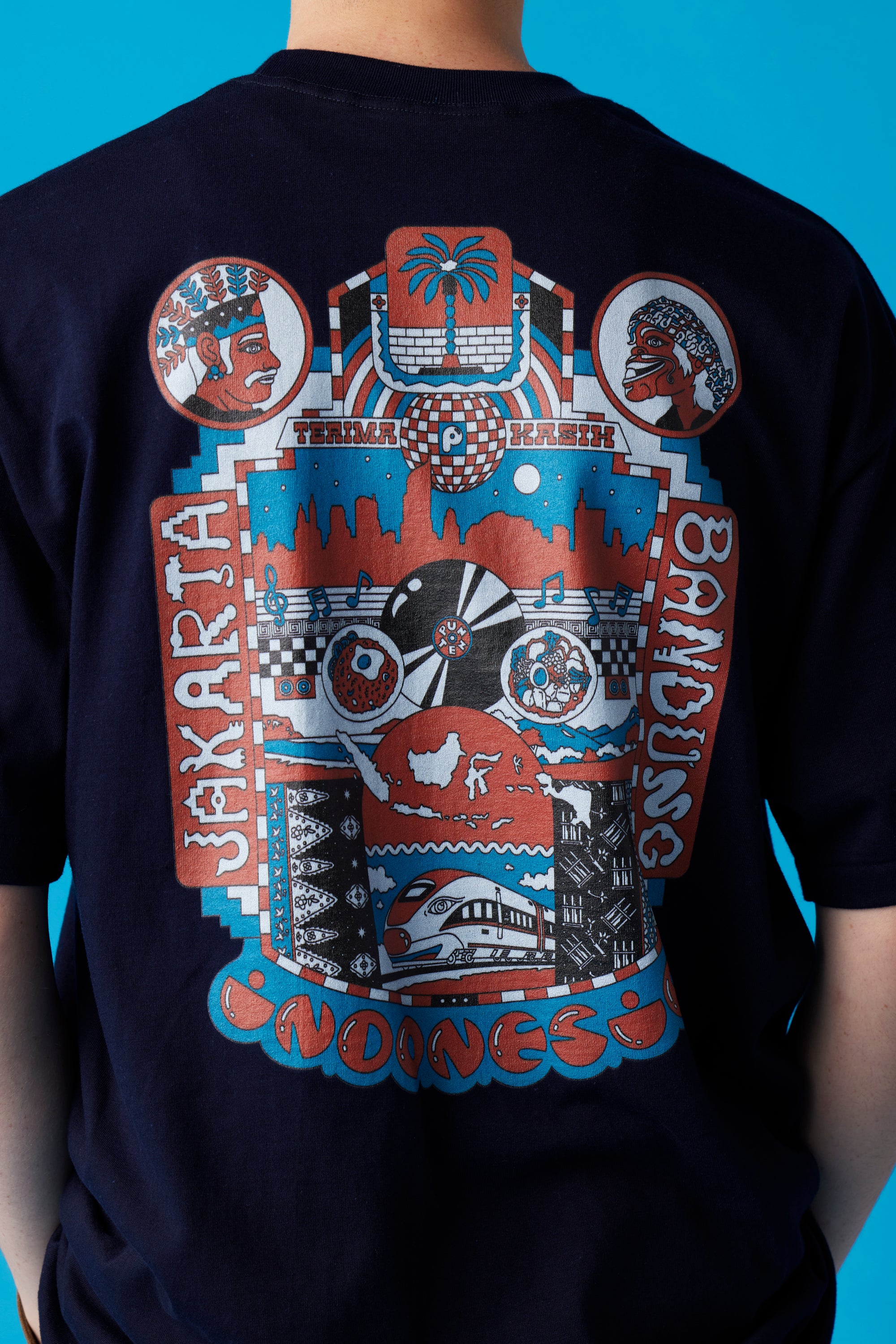 [受注生産・10月前半から発送予定] INDONESIA T-Shirt / Navy