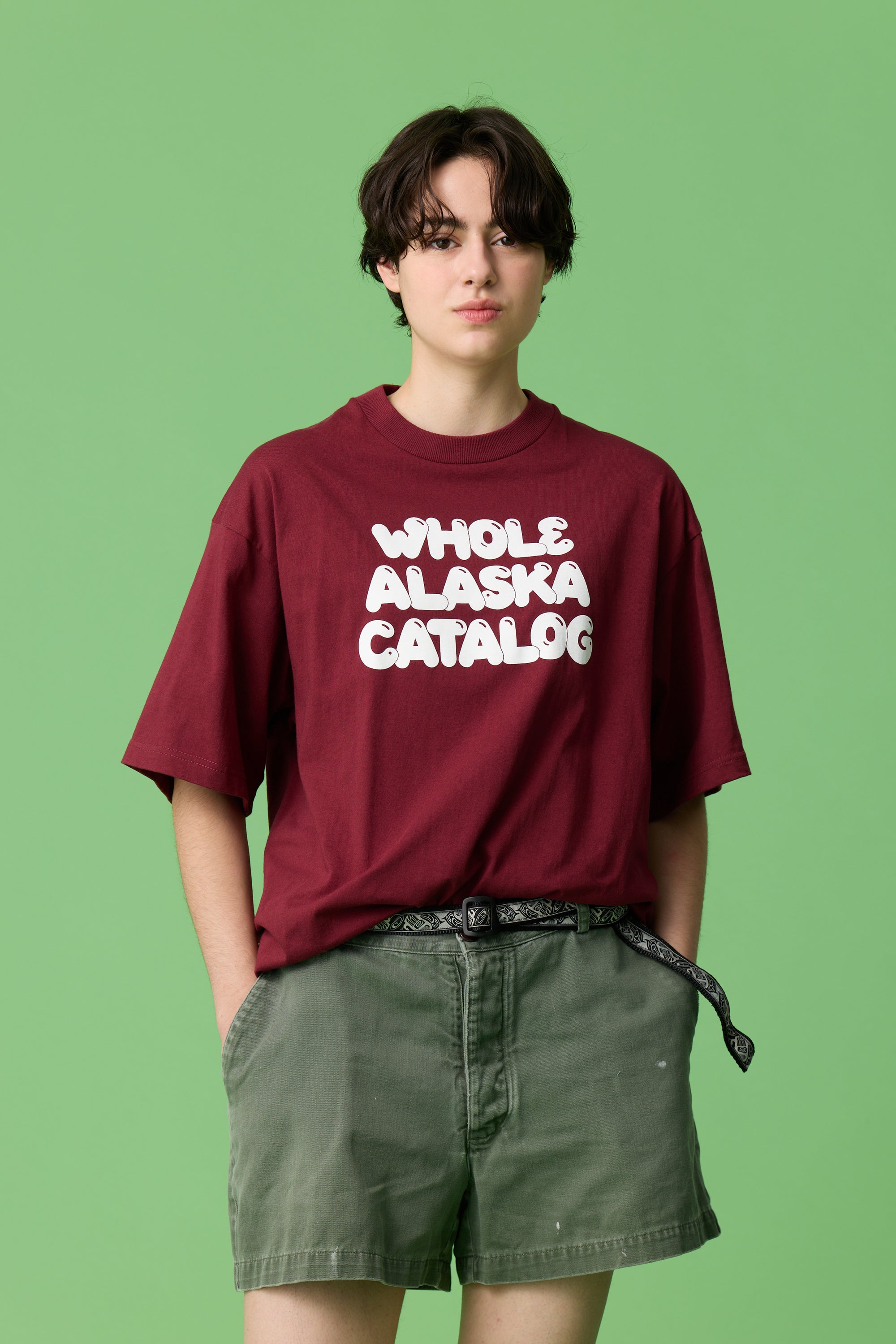 [受注生産・9月末から発送予定] P-City TEE / BURGANDY (WHOLE ALASKA CATALOG)