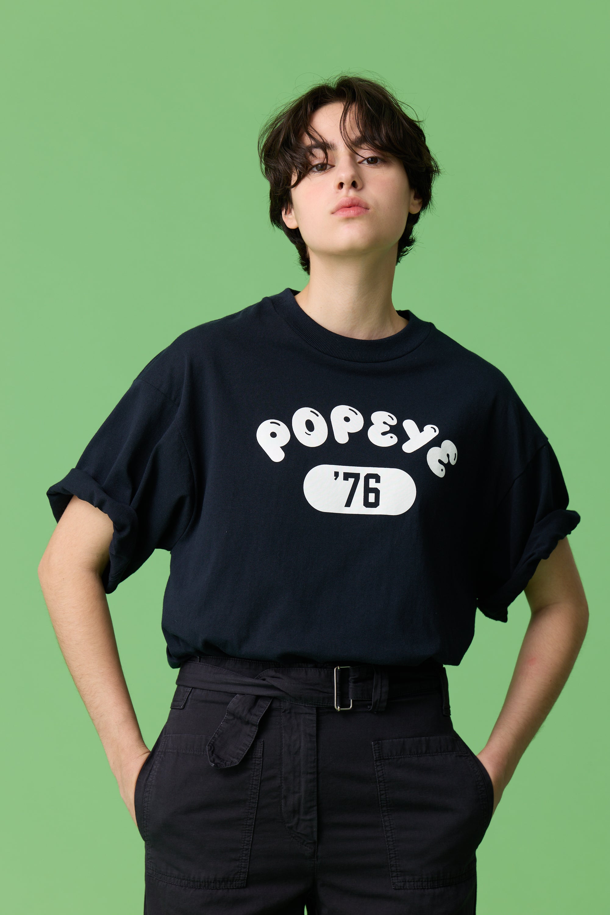 POPEYEロゴTシャツ　サイズL 受注生産・9月末から発送予定] POPEYE TEE / NAVY - POPEYE ONLINE STORE