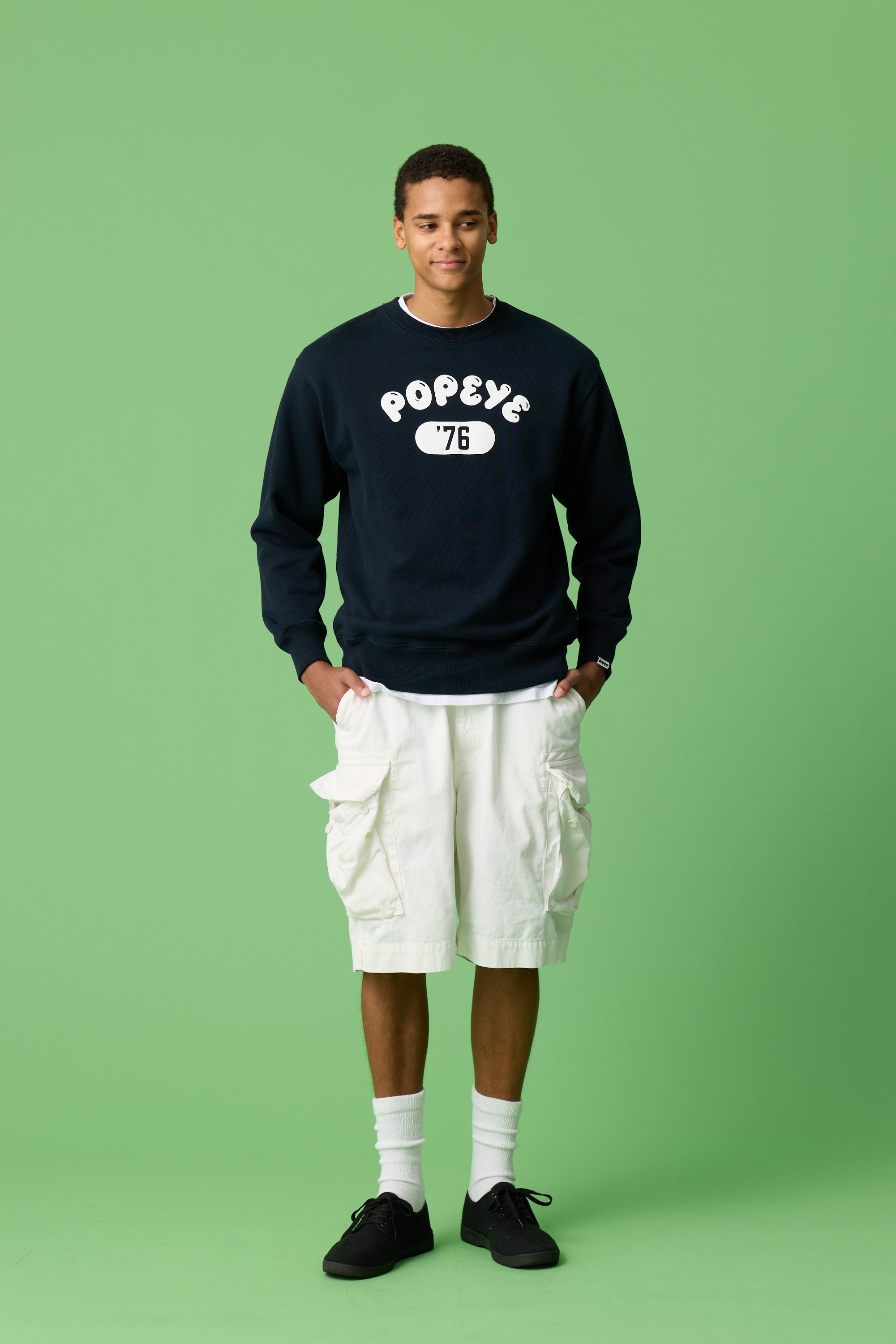 受注生産・9月末から発送予定] POPEYE SWEAT / NAVY - POPEYE ONLINE STORE