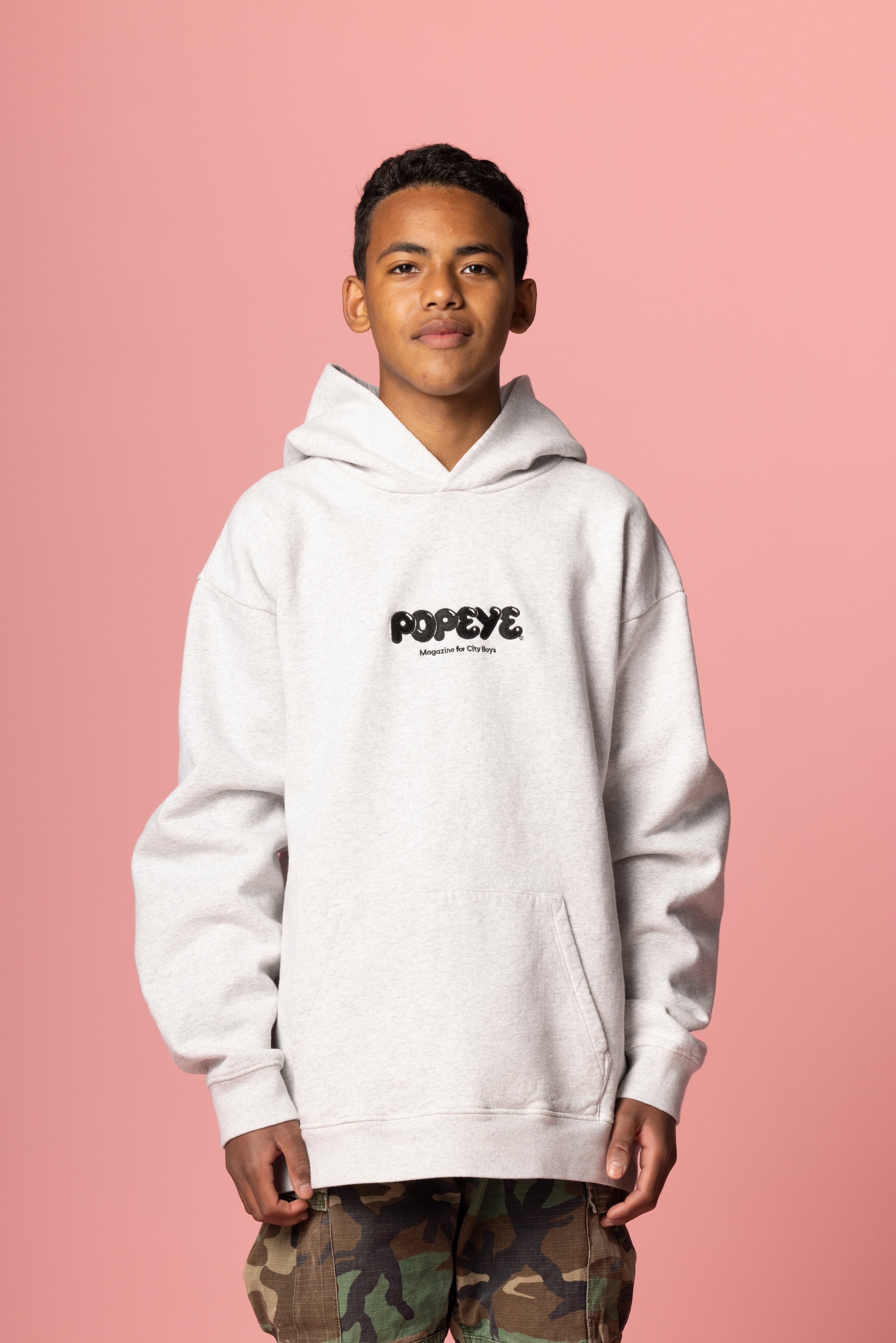 POPEYE & BEAMS グレー フーディ XL POPEYE Logo Hoodie / Heather Gray - POPEYE ONLINE STORE